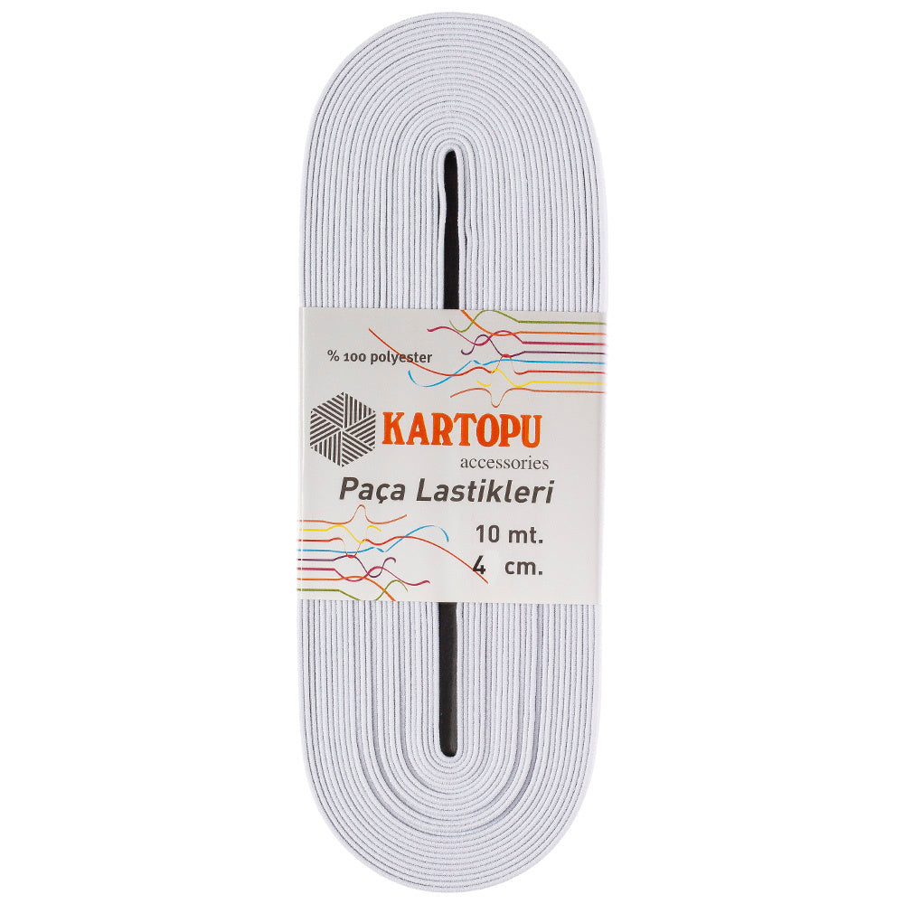 Kartopu 4 cm 10 mt. Beyaz Paça Lastik - K011.1.0005